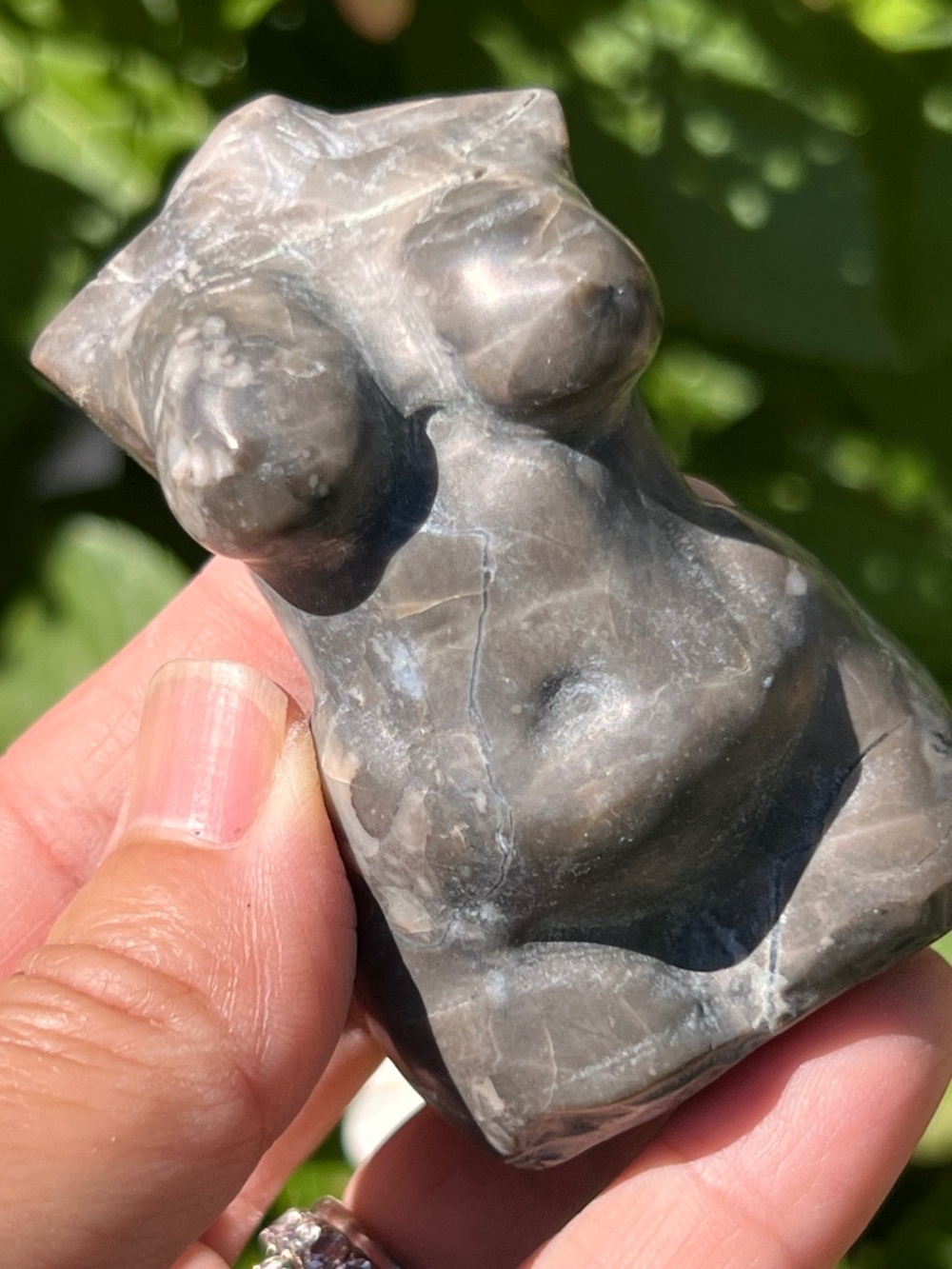 Volcanic (1) agate lady body carving | Crystal